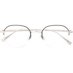 Reduzierte Silberne Runde Herrenbrillengestelle 
