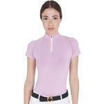 Reduzierte Beige Kurzärmelige Kurzarm-Poloshirts mit Reißverschluss für Damen Größe L 