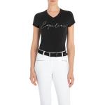 Silberne Equiline V-Ausschnitt T-Shirts aus Jersey für Damen Größe XXL für den für den Sommer 