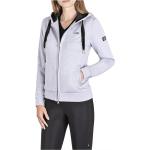 Silberne Sportliche Zip Hoodies & Sweatjacken mit Reißverschluss aus Baumwolle mit Kapuze für Damen Größe XS 