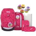 Pinke Ergobag Pack PferdeflüstBärer Schulranzen Sets für Kinder 22-teilig zum Schulanfang 