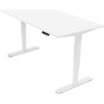Ergotopia elektrisch höhenverstellbarer Schreibtisch / Ergonomischer Steh-Sitz Tisch mit Memory-Funktion (Weiß, 160x80cm, Gestell Weiß)