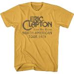 Eric Clapton and His Band North American Tour '79 Adult Short Sleeve T-Shirt Tee, gelb, XL