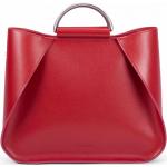 Rote Elegante Gretchen Lederhandtaschen mit Reißverschluss aus Rindsleder mit Innentaschen für Damen 