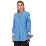 Hellblaue Semicouture Festliche Blusen aus Baumwolle für Damen Größe L 