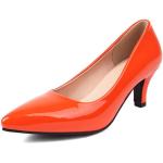 Orange Spitze High Heels & Stiletto-Pumps aus Leder für Damen Übergrößen mit Absatzhöhe bis 3cm 