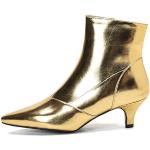 Goldene Spitze Ankle Boots & Klassische Stiefeletten mit Reißverschluss für Damen Größe 43 