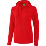 Rote Sportliche Zip Hoodies & Sweatjacken für Damen 