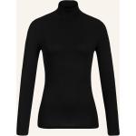 Schwarze Langärmelige Erlich Nachhaltige Rollkragen T-Shirts für Damen Größe M 