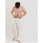 Weiße Unifarbene Casual Atmungsaktive Erlich Nachhaltige Pyjamahosen lang aus Jersey für Herren Größe L 1-teilig 