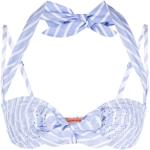 Blaue Gestreifte Elegante Ermanno Scervino Bikini-Tops aus Baumwolle für Damen Größe L 