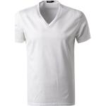 Ermenegildo Zegna T-Shirt Herren Baumwolle V-Ausschnitt, weiß, Uni & Uninah