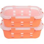 Orange Ernesto Lunchboxen & Snackboxen aus Glas mit Deckel 2-teilig 