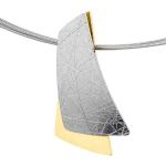 Goldene Ernstes Design Kettenanhänger matt aus Edelstahl für Damen 