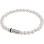Weiße Perlenarmbänder aus Stahl für Damen 