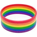 Bunte LGBT Gay Pride Damenarmbänder aus Silikon für Partys 