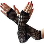 Schwarze Fingerlose Handschuhe & Halbfinger-Handschuhe aus Polyamid für Damen Einheitsgröße für Partys 