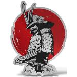 Erreinge® Aufkleber Silber 30 cm Samurai Totenkopf Japan Aufkleber gedruckt für Auto Motorrad Wand Stoßstange Laptop Gepäck Fahrräder