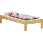 Hellbraune Moderne Betten mit Matratze aus Massivholz 100x200 mit Härtegrad 2 