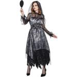 Schwarze Bestickte Halloween-Kostüme aus Mesh für Damen Größe M 