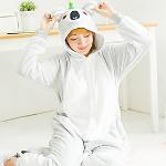 Erwachsene Kigurumi-Pyjamas Koala Pyjamas-Einteiler Baumwollflanell Grau Cosplay Für Herren und Damen Tiernachtwäsche Karikatur Fest / Feiertage Kostüme Lightinthebox