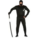 Schwarze Ninja-Kostüme aus Gummi für Herren Größe L 