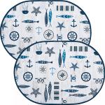 Blaue Maritime Tischsets & Platzsets mit Tiermotiv 2-teilig 