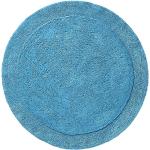Blaue Runde Runde Badteppiche aus Baumwolle 