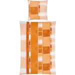Orange Moderne Erwin Müller bügelfreie Bettwäsche mit Reißverschluss aus Baumwolle 135x200 