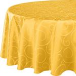 Gelbe Runde eckige Tischdecken aus Damast 