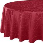 Rote Runde eckige Tischdecken aus Damast 