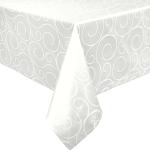 Weiße eckige Tischdecken aus Damast 