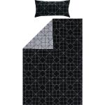 Schwarze Moderne Feinbiber Bettwäsche mit Reißverschluss 135x200 