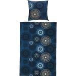 Blaue Flanellbettwäsche mit Mandala-Motiv mit Reißverschluss aus Flanell 135x220 