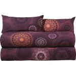 Violette Flanellbettwäsche mit Mandala-Motiv mit Reißverschluss aus Flanell 135x220 
