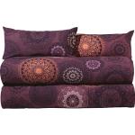 Violette Flanellbettwäsche mit Mandala-Motiv mit Reißverschluss aus Flanell 155x220 