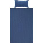 Blaue bügelfreie Bettwäsche mit Reißverschluss aus Seersucker 135x220 