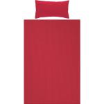 Rote Unifarbene bügelfreie Bettwäsche mit Reißverschluss aus Seersucker 155x220 