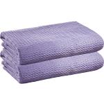 Violette Hahnentritt Kuscheldecken & Wohndecken strukturiert aus Baumwolle 150x200 2-teilig für den für den Sommer 