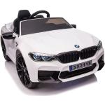 ES-Toys Kinder Elektroauto BMW M5 lizenziert EVA-Reifen Kunstledersitz MP3, USB weiß