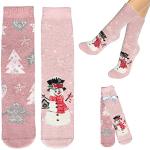 Esda Weihnachts-Socken aus Wolle One Size 35-42 Geschenk-Idee Weihnachten Nikolaus Wichtel wärmend Kuschel-Socken Thermo (2xRosa)
