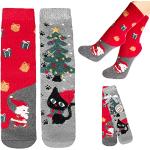 Reduzierte Rote Esda Thermo-Socken mit Weihnachts-Motiv aus Wolle für Damen Größe 39 Weihnachten 