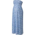 Hellblaue Nachhaltige Trägerlose Kleider aus Baumwolle für Damen Größe L 