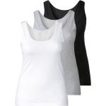 esmara® Damen Achselhemd 3er (XL(48/50), schwarz/grau/weiß)