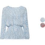 Blaue Esmara V-Ausschnitt Tunika-Blusen aus Gummi für Damen für den für den Sommer 
