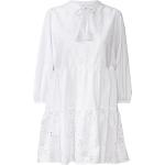 Weiße Bestickte Esmara Kleider mit Lochstickerei aus Baumwolle für Damen Größe M 