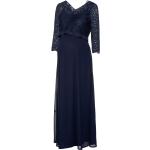 Reduzierte Marineblaue Elegante Esmara V-Ausschnitt Spitzenkleider aus Chiffon für Damen Größe XS 