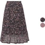 Schwarze Esmara Midi Sommerröcke mit Volants aus Polyester für Damen für den für den Sommer 