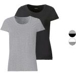 Anthrazitfarbene Esmara T-Shirts aus Baumwolle für Damen Größe XS 2-teilig für den für den Sommer 