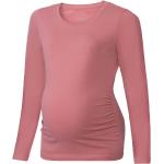 Pinke Langärmelige V-Ausschnitt Umstands-Langarmshirts & Umstands-Longsleeves aus Baumwolle für Damen Größe L 